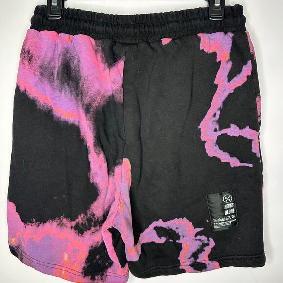 BLOOD BROTHER Black Pink Space Dye Men's Cotton Shorts Medium - Picture 8 of 11
